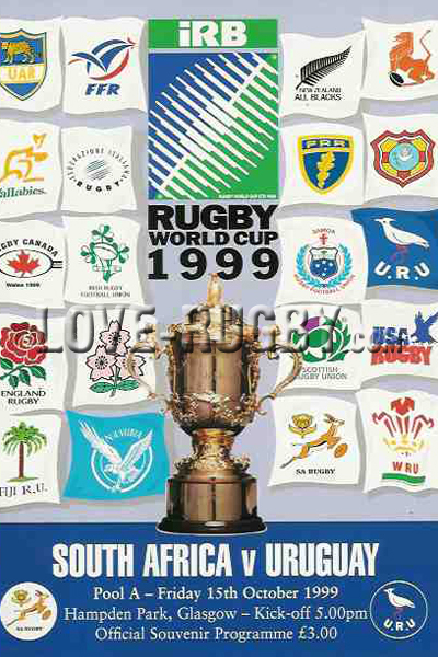 1999 South Africa v Uruguay  Rugby Programme